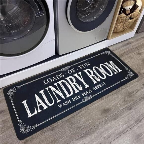 Non Slip Laundry Runner Rug Farmhouse Kitchen Floor Mat for Mudroom and Bathroom - Picture 1 of 7